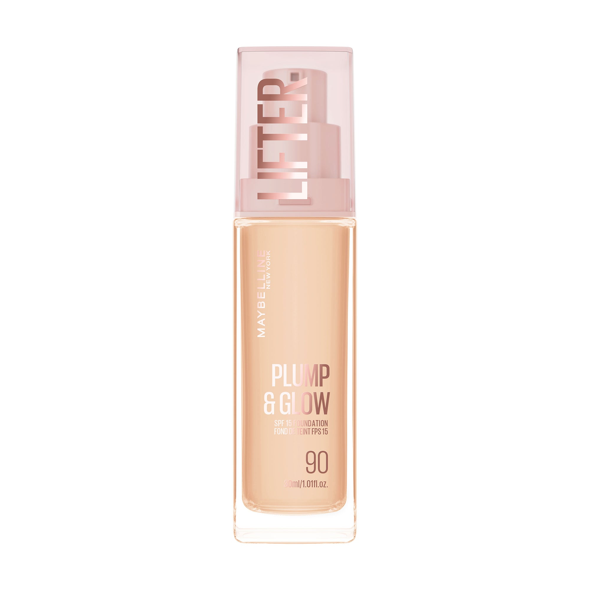 Тональний крем для наповнення та природного сяяння шкіри обличчя з SPF 15 Maybelline New York Lifter, 90, 30 мл