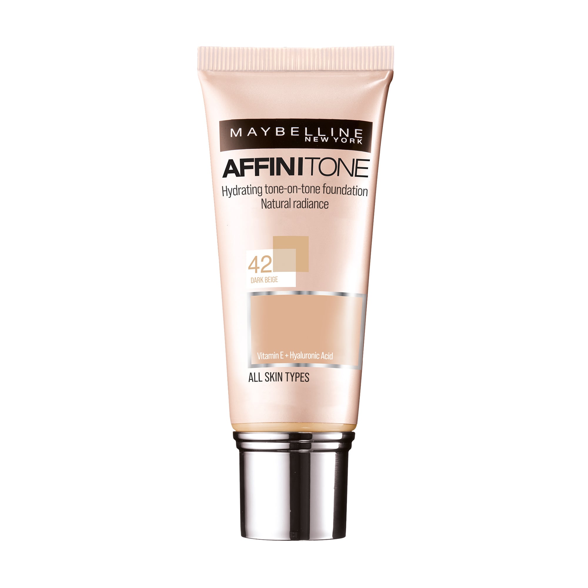 Тональний крем для обличчя Maybelline New York Affinitone Досконалий тон, для всіх типів шкіри, 42 Темно-бежевий, 30 мл