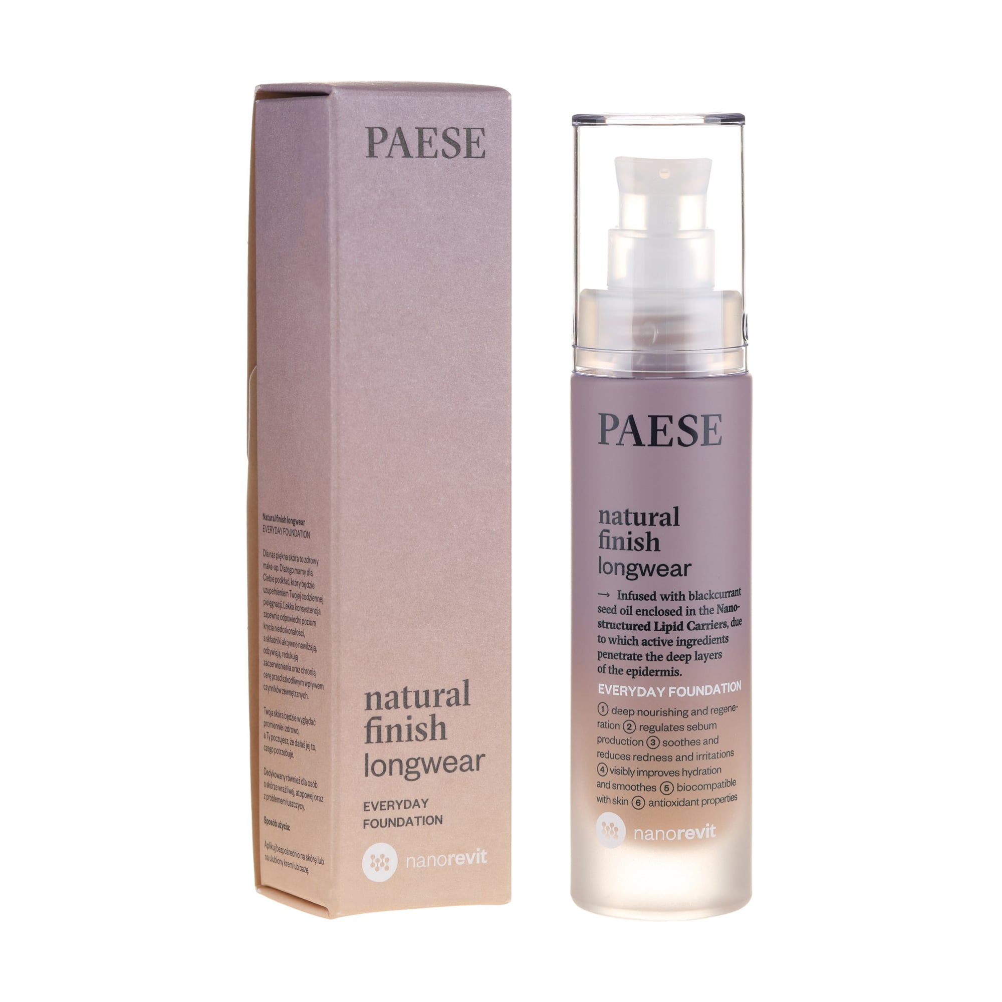 Тональний крем для обличчя Paese Natural Finish Longwear 02 Porcelain, 35 мл