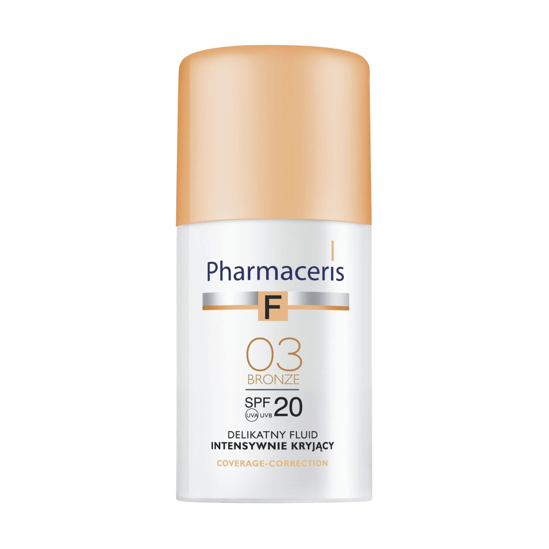 Тональний крем для обличчя Pharmaceris F Intense Coverage Mild Fluid Foundation SPF 20, 03 Bronze, 30 мл