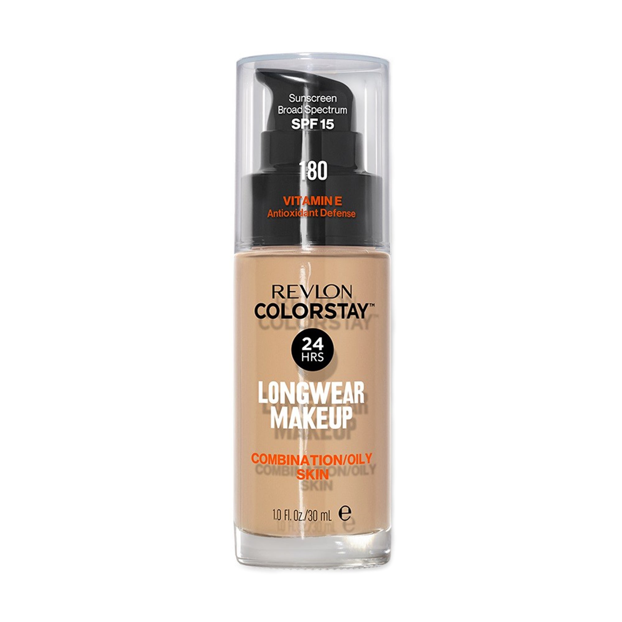 Тональний крем для обличчя Revlon ColorStay Makeup for Combination/Oily Skin SPF 15 для комбінованої та жирної шкіри, 180 Sand Beige, 30 мл