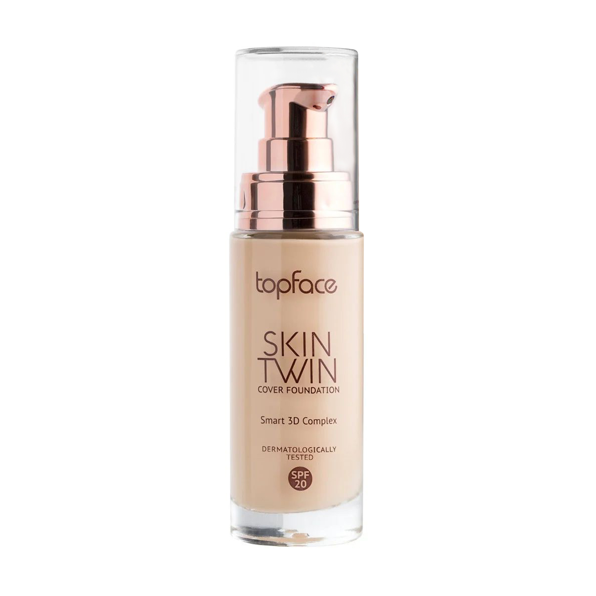 Тональний крем для обличчя TopFace Skin Twin Cover Foundation SPF 20, з матувальним ефектом, 03 Light Beige, 32 мл