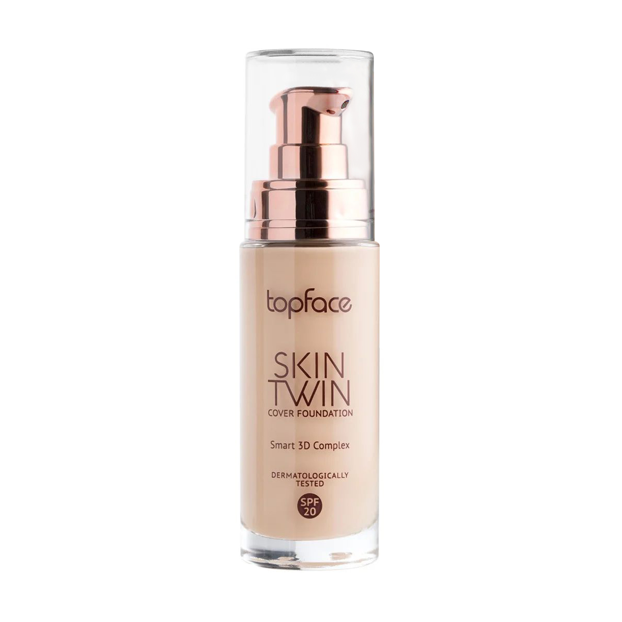 Тональний крем для обличчя TopFace Skin Twin Cover Foundation SPF 20, з матувальним ефектом, 04 Nude, 32 мл