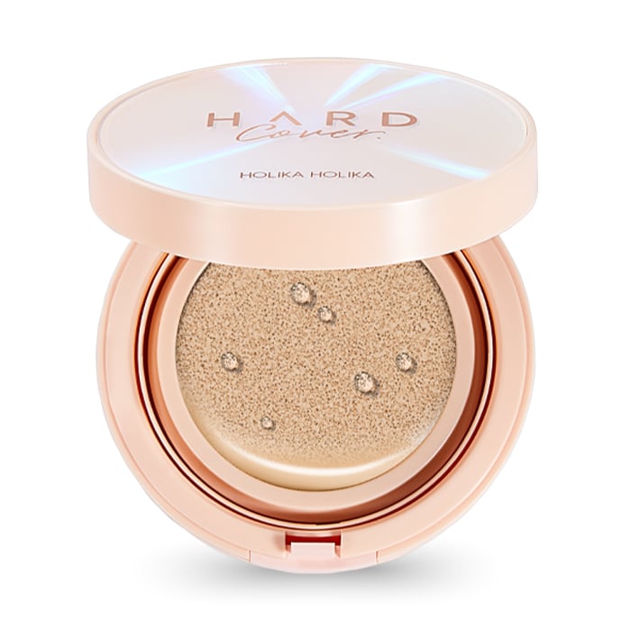 Тональний кушон для обличчя Holika Holika Hard Cover Glow Cushion EX Set зі змінним блоком, 01 Warm Ivory, 2*14 г