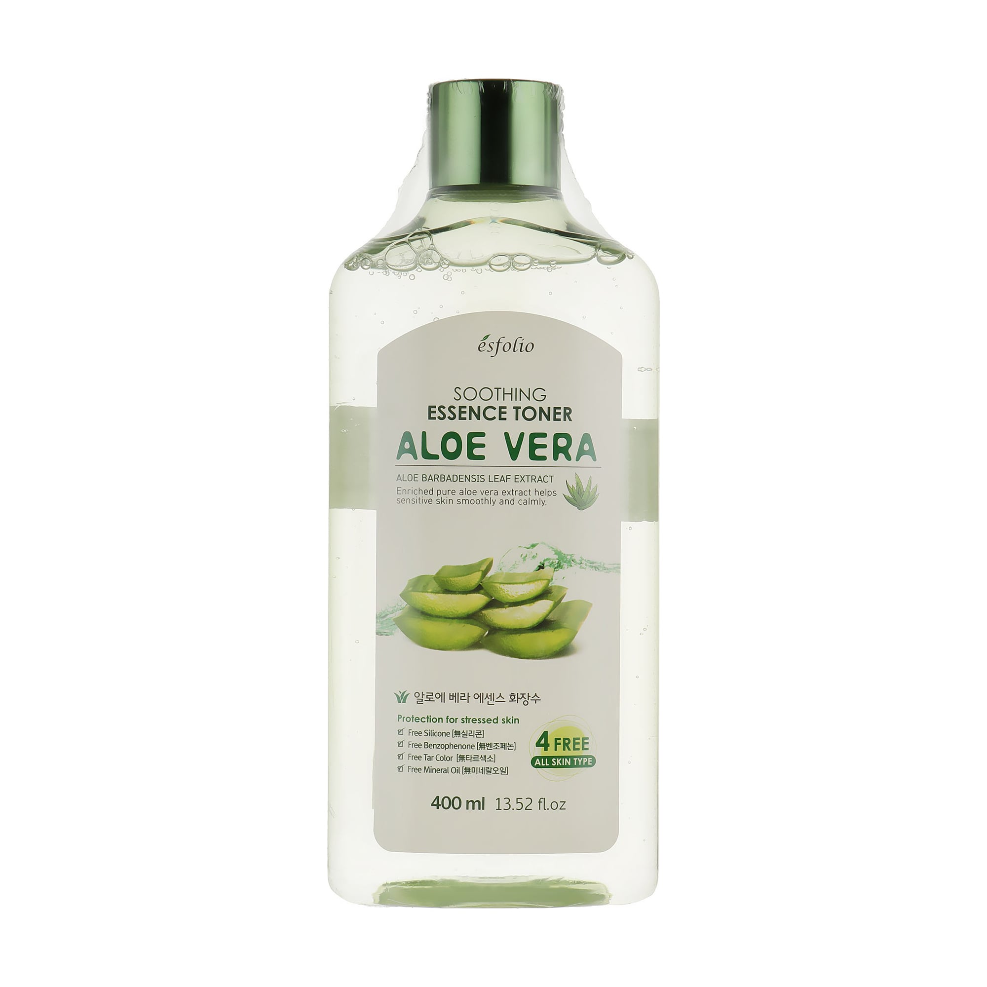 Тонер для обличчя esfolio Aloe Vera Soothing Essence Toner заспокійливий, з алое вера, 400 мл