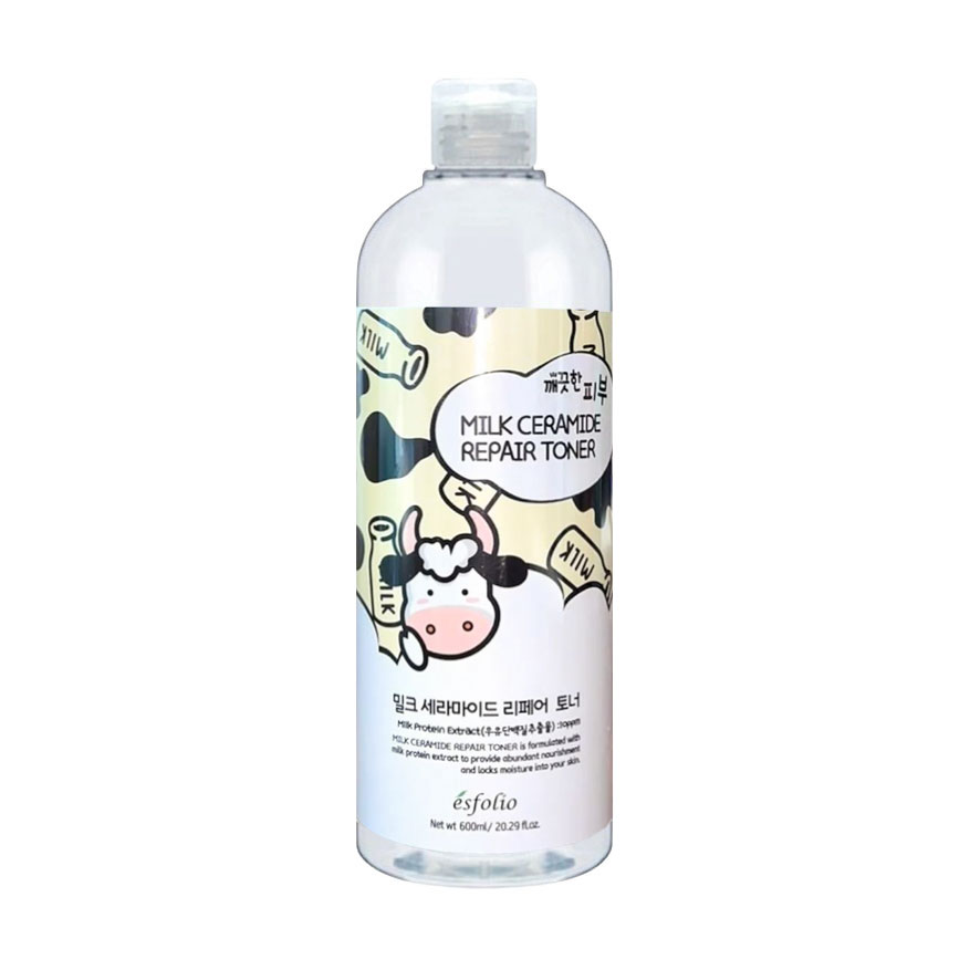 Тонер для обличчя Esfolio Pure Skin Milk Ceramide Repair Toner з молочними протеїнами, 600 мл