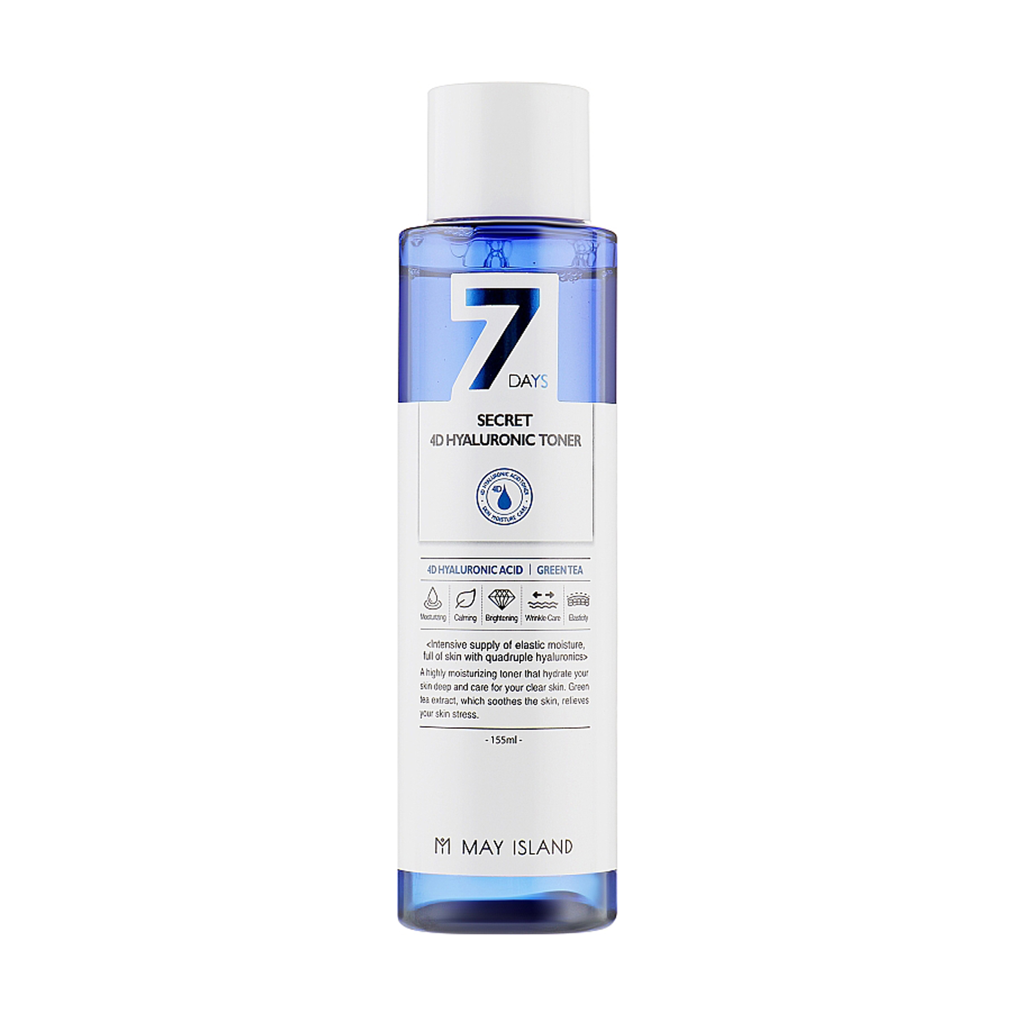 Тонер для обличчя May Island Seven Days Secret 4D Hyaluronic Toner зволожувальний, 155 мл