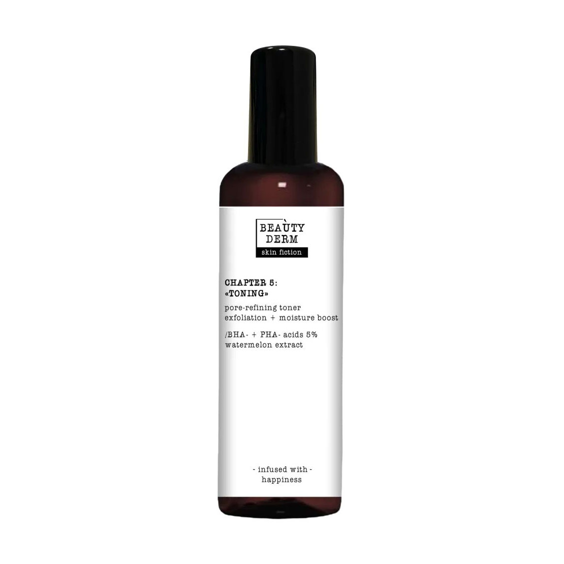 Тонер для очищення пор BEAUTYDERM Skin Fiction Pore Refining Toner з BHA-, PHA-кислотами та кавуном, 200 мл