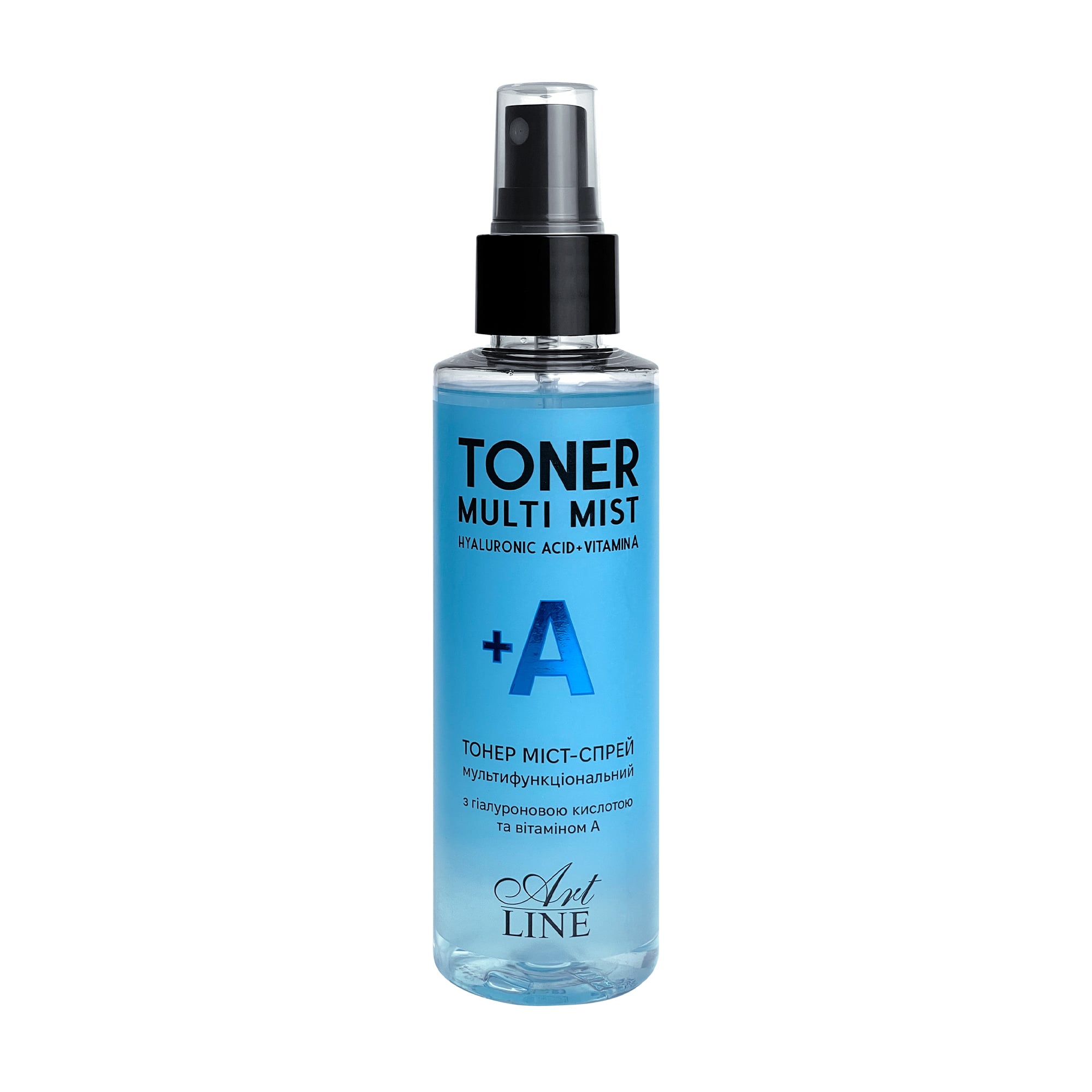 Тонер міст-спрей для обличчя Art Line Toner Multi Mist Hyaluronic Acid + Vitamin A з гіалуроновою кислотою та вітаміном А, 150 мл