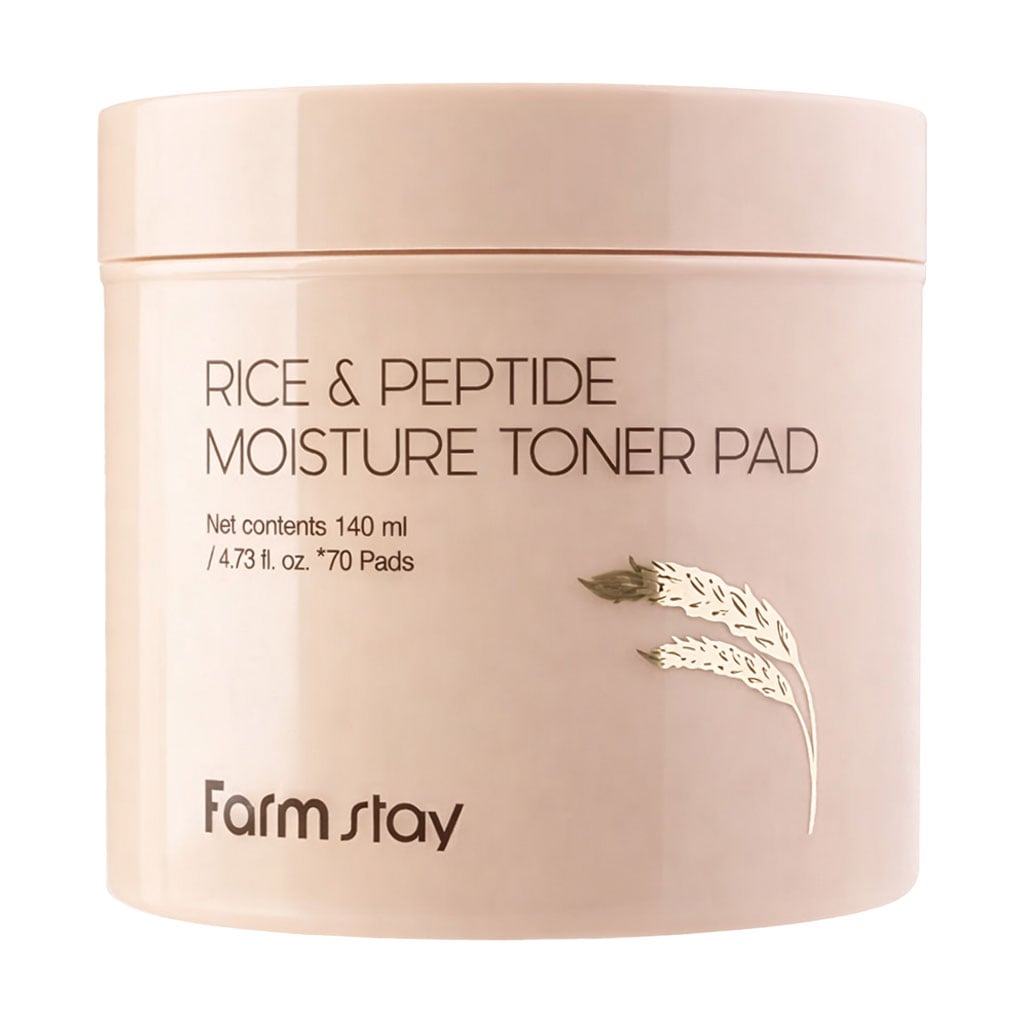 Тонер-пади для обличчя FarmStay Rice &amp; Peptide Moisture Toner Pad, 140 мл, 70 шт