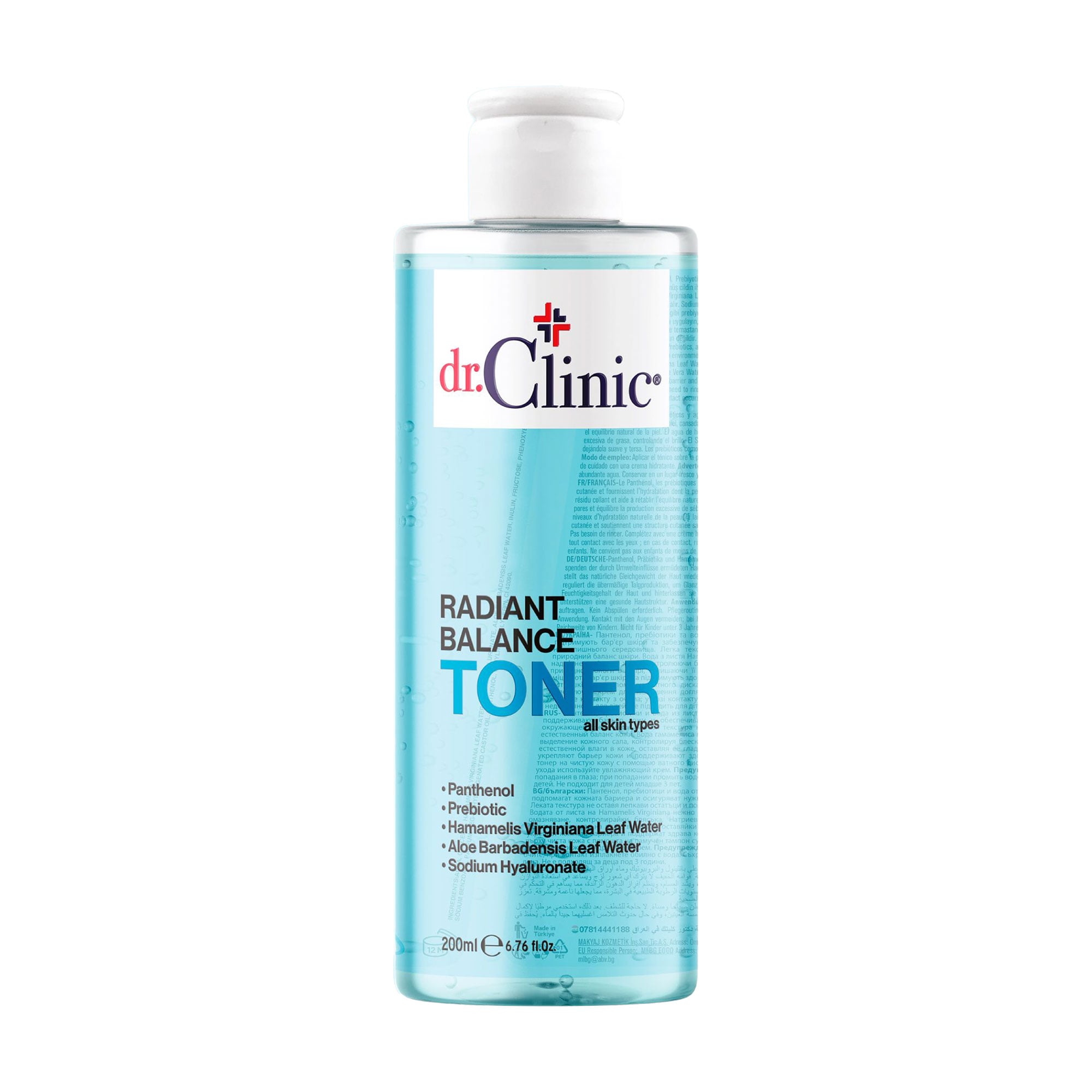 Тонік для обличчя Dr.Clinic Radiant Balance Toner для всіх типів шкіри, з пантенолом та пребіотиками, 200 мл