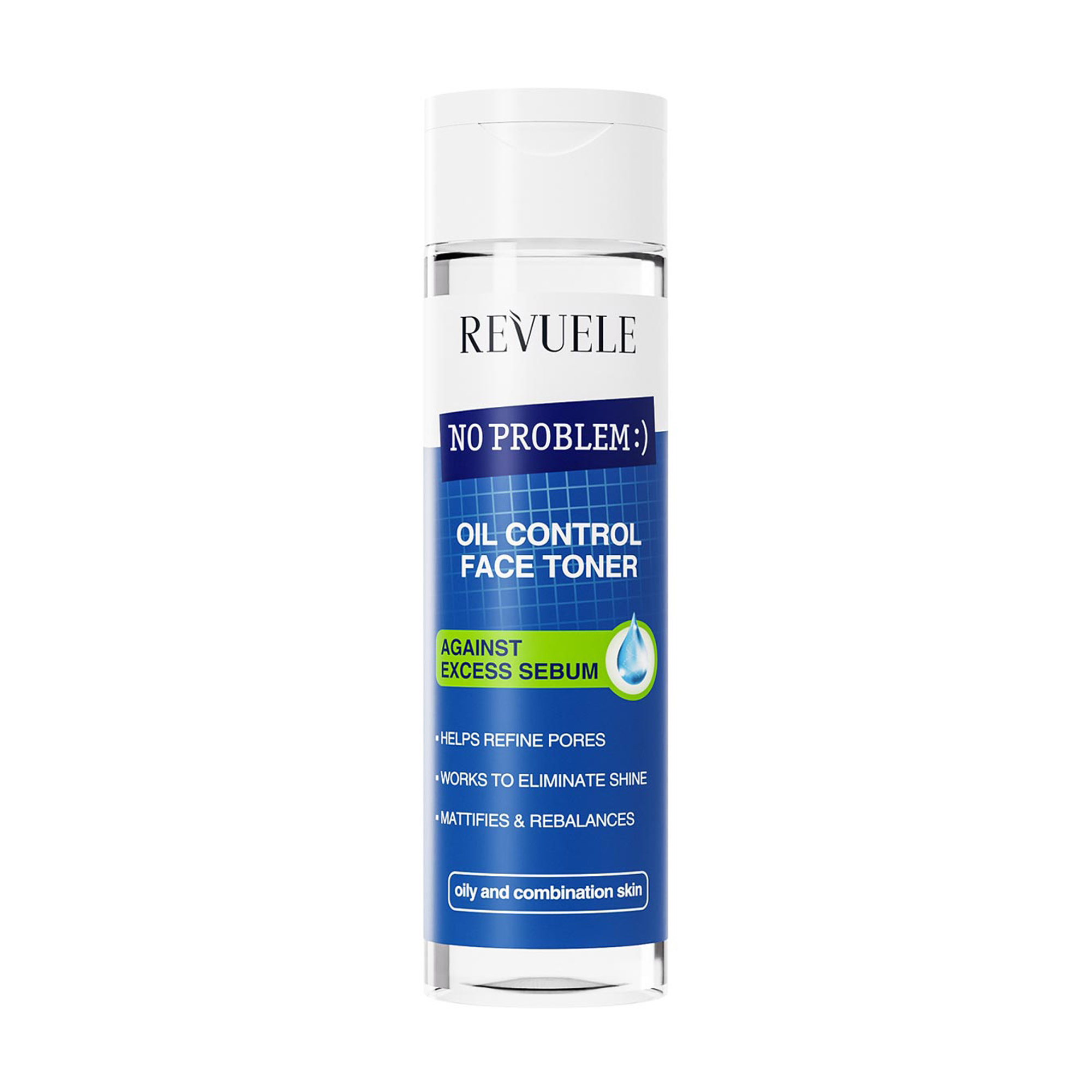 Тонік для обличчя Revuele No Problem Oil Control Face Toner проти надмірного виділення себуму, для жирної та комбінованої шкіри, 200 мл