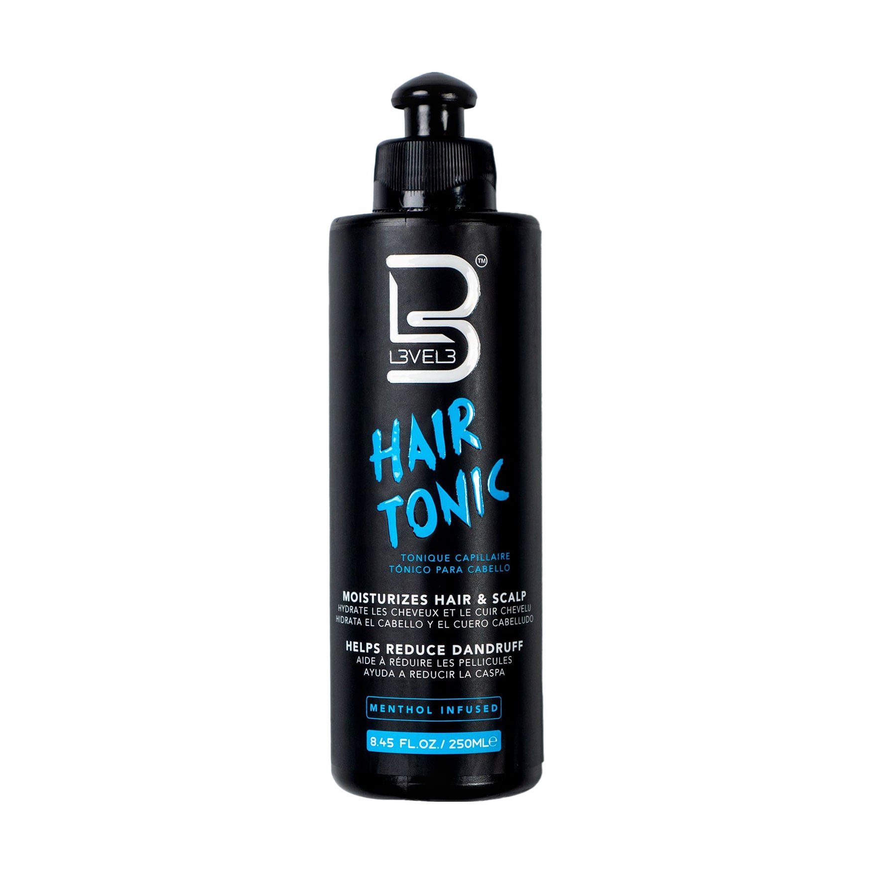 Тонік для волосся Level3 Hair Tonic Moisturizes Hair &amp; Scalp Зволоження та живлення, з ментолом, для сухого волосся, 250 мл