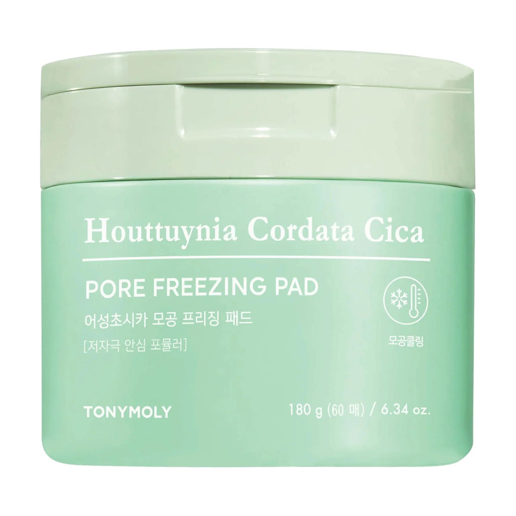 Тонізувальні пади для обличчя Tony Moly Houttuynia Cordata Cica Pore Freezing Pad для звуження пор, з хаутюнією та центелою, 180 г, 60 шт