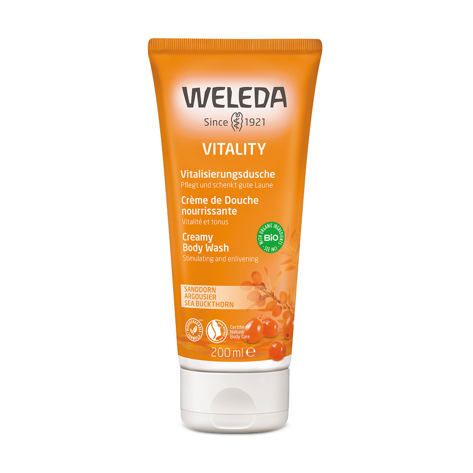 Тонізувальний крем для душу Weleda Creamy Body Wash з обліпихою, 200 мл