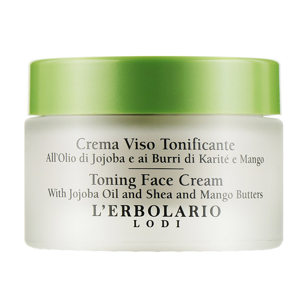 Тонізувальний крем для обличчя L'Erbolario Toning Face Cream With Jojoba Oil and Shea and Mango Butters на основі олії ши та жожоба, 50 мл