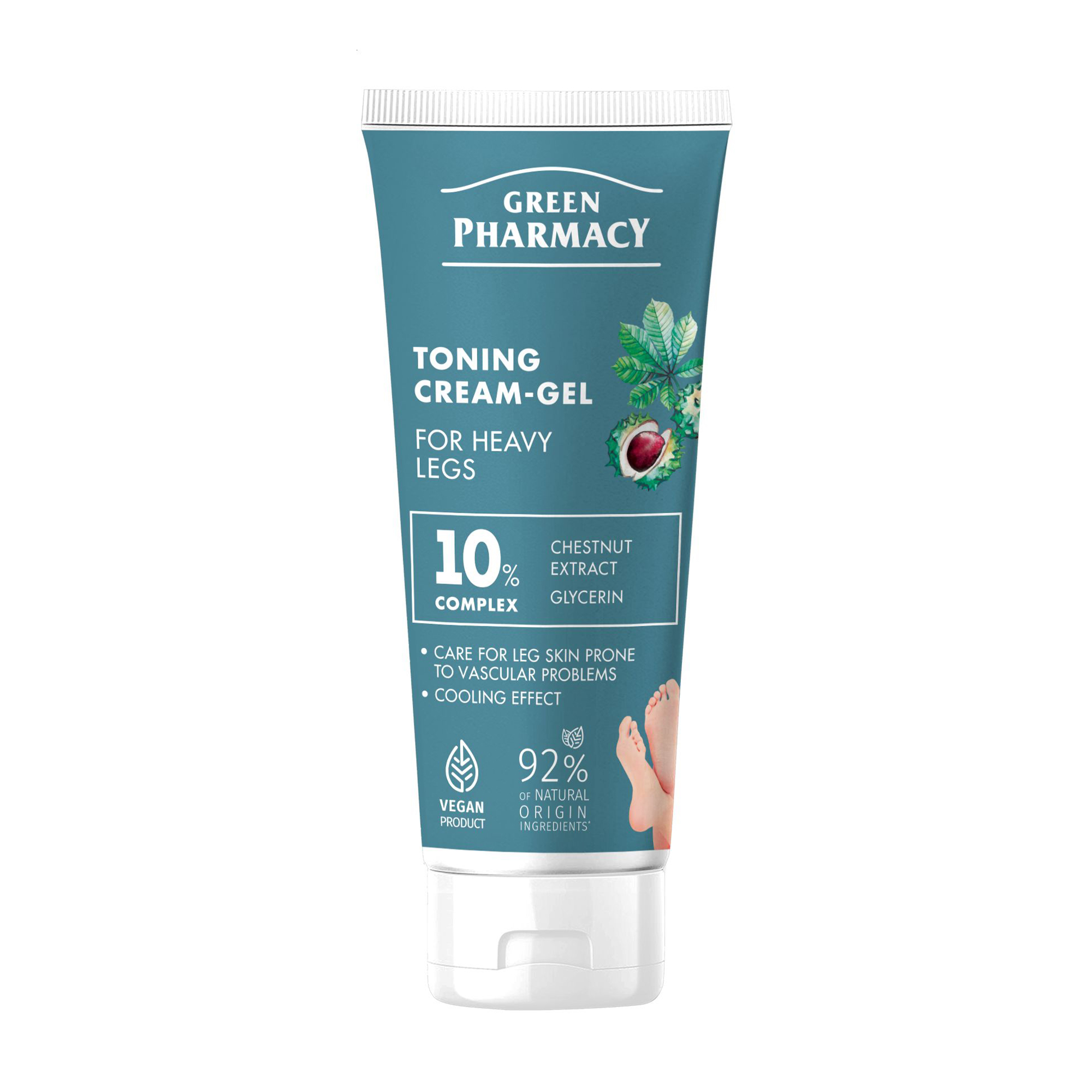 Тонізувальний крем-гель для втомлених ніг Green Pharmacy Toning Cream-Gel, 75 мл