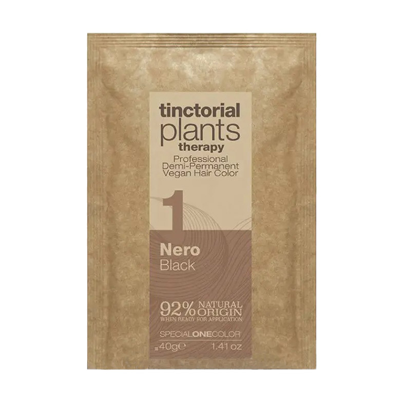 Тонувальна фарба для волосся Trendy Hair Tinctorial Plants Therapy Demi-Permanent Vegan Hair Color 01 Black, 40 г