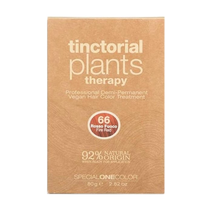 Тонувальна фарба для волосся Trendy Hair Tinctorial Plants Therapy Demi-Permanent Vegan Hair Color 66 Fire Red, 40 г