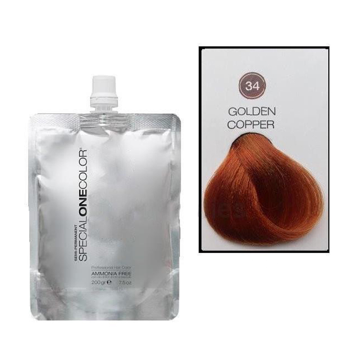 Тонувальна маска для волосся Trendy Hair Special One Color Semi-Permanent Mask 34 Golden Copper, 200 мл