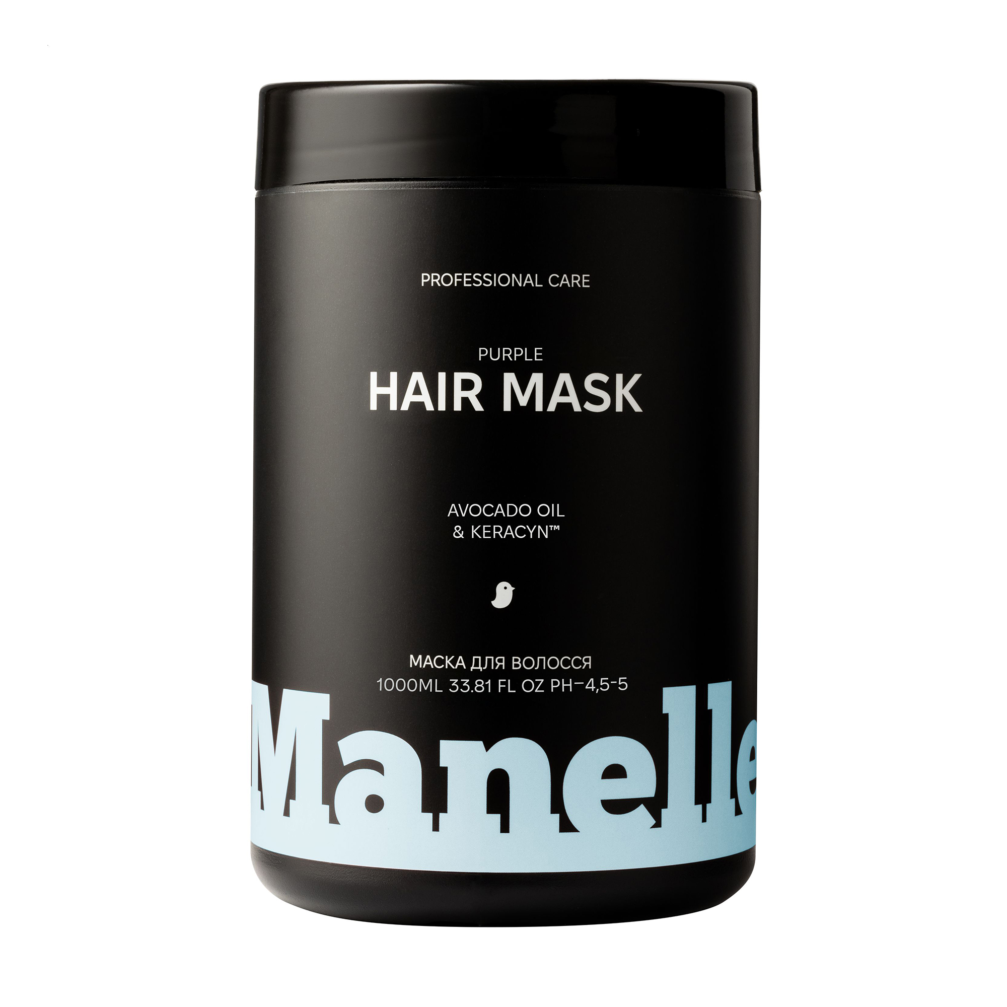 Тонувальна маска Manelle Professional Care Avocado Oil &amp; Keracyn Hair Mask для нейтралізації жовтизни світлого волосся, 1 л