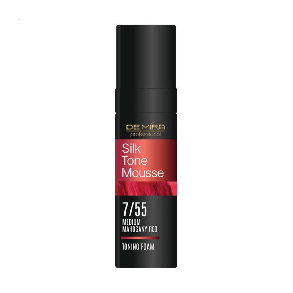 Тонувальна пінка для волосся DeMira Professional Silk Tone Mousse 7/55 Medium Mahogany Red, 120 мл