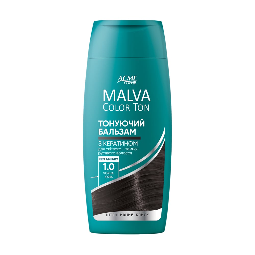 Тонувальний бальзам Acme Color Malva Color Ton для світлого-темно-русявого волосся, 1.0 Чорна кава, 180 мл