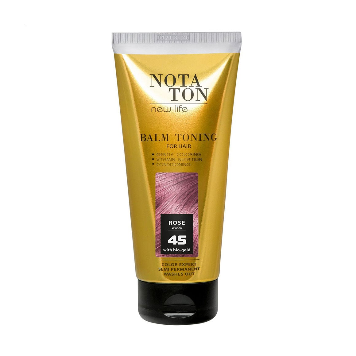 Тонувальний бальзам для волосся Notaton New Life Balm Toning з біо-золотом, 45 Рожеве дерево, 150 мл