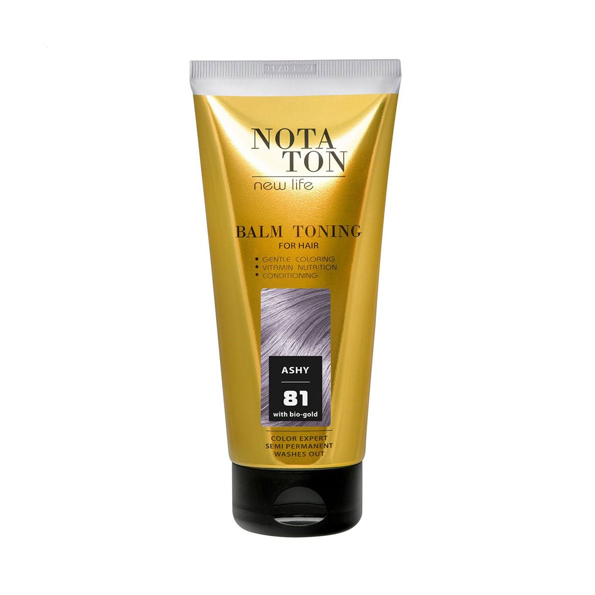 Тонувальний бальзам для волосся Notaton New Life Balm Toning з біо-золотом, 81 Попелястий, 150 мл
