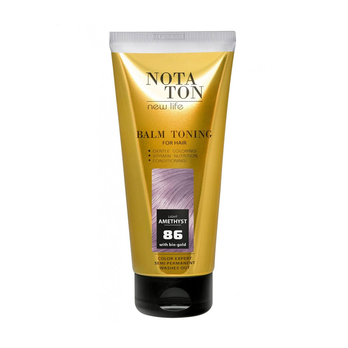 Тонувальний бальзам для волосся Notaton New Life Balm Toning з біо-золотом, 86 Світлий аметист, 150 мл
