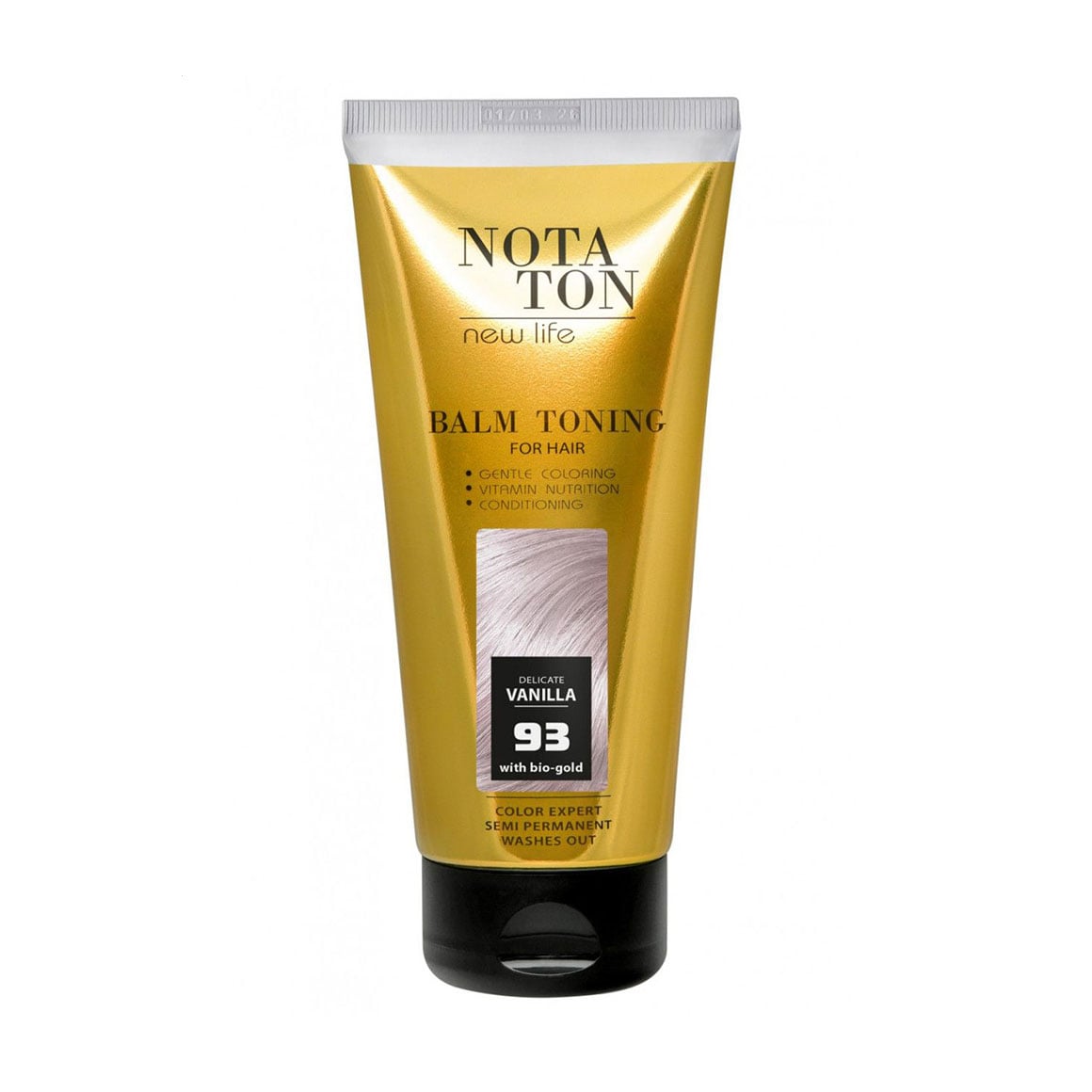 Тонувальний бальзам для волосся Notaton New Life Balm Toning з біо-золотом, 93 Ніжна ваніль, 150 мл