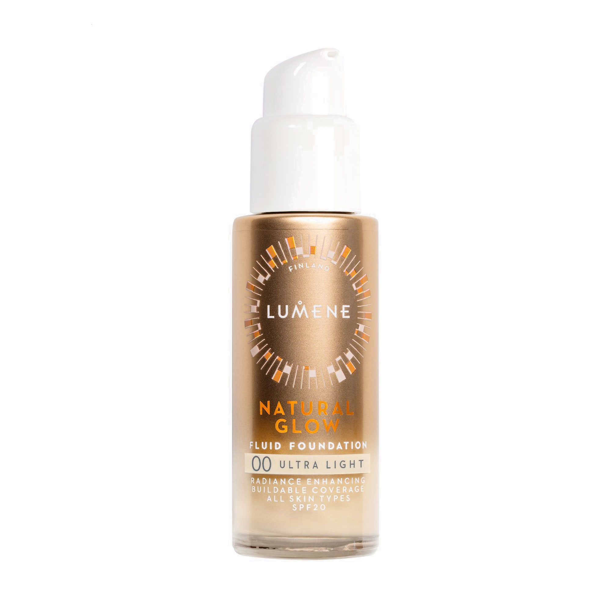 Тонувальний флюїд для обличчя Lumene Natural Glow Fluid Foundation SPF 20, 00 Ultra Light, 30 мл
