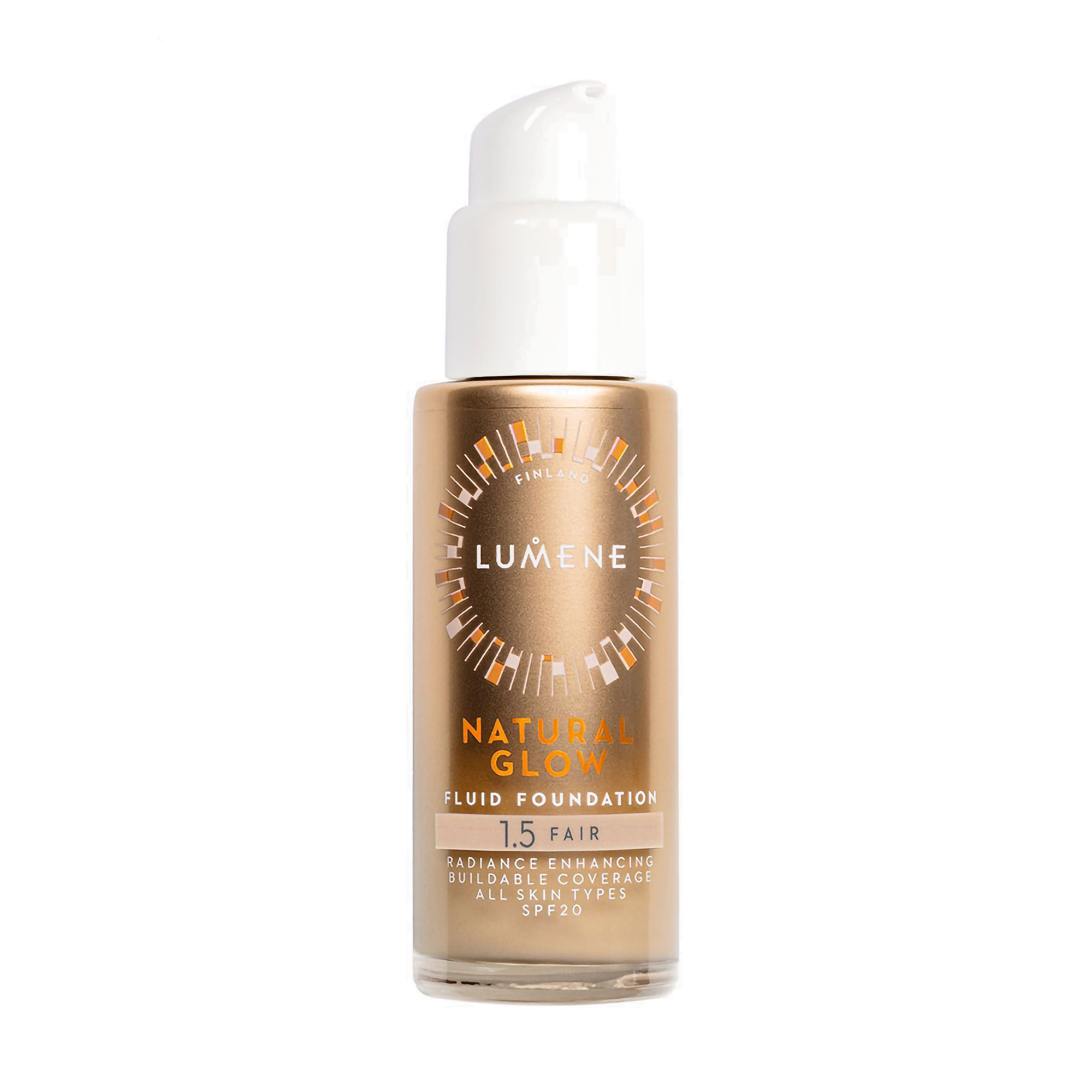 Тонувальний флюїд для обличчя Lumene Natural Glow Fluid Foundation SPF 20, 1.5 Fair, 30 мл