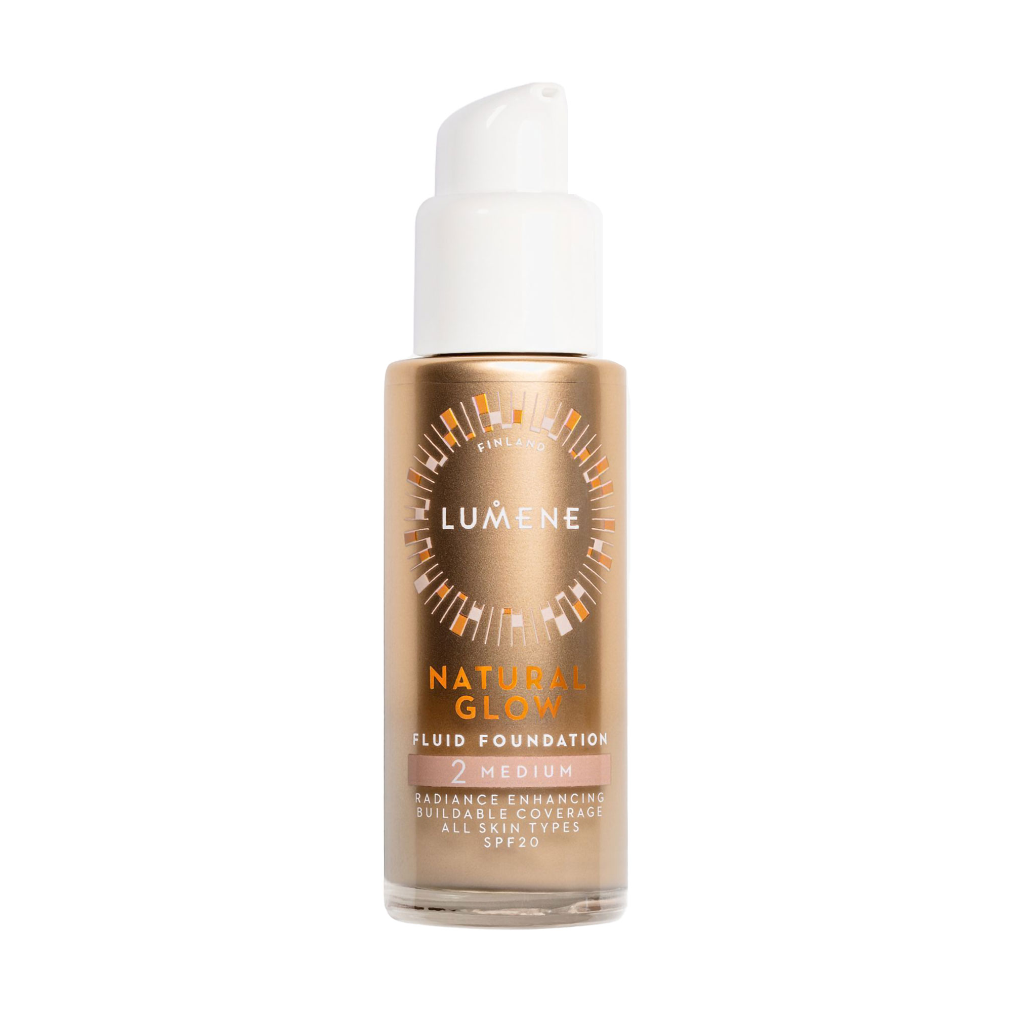 Тонувальний флюїд для обличчя Lumene Natural Glow Fluid Foundation SPF 20, 2 Medium, 30 мл
