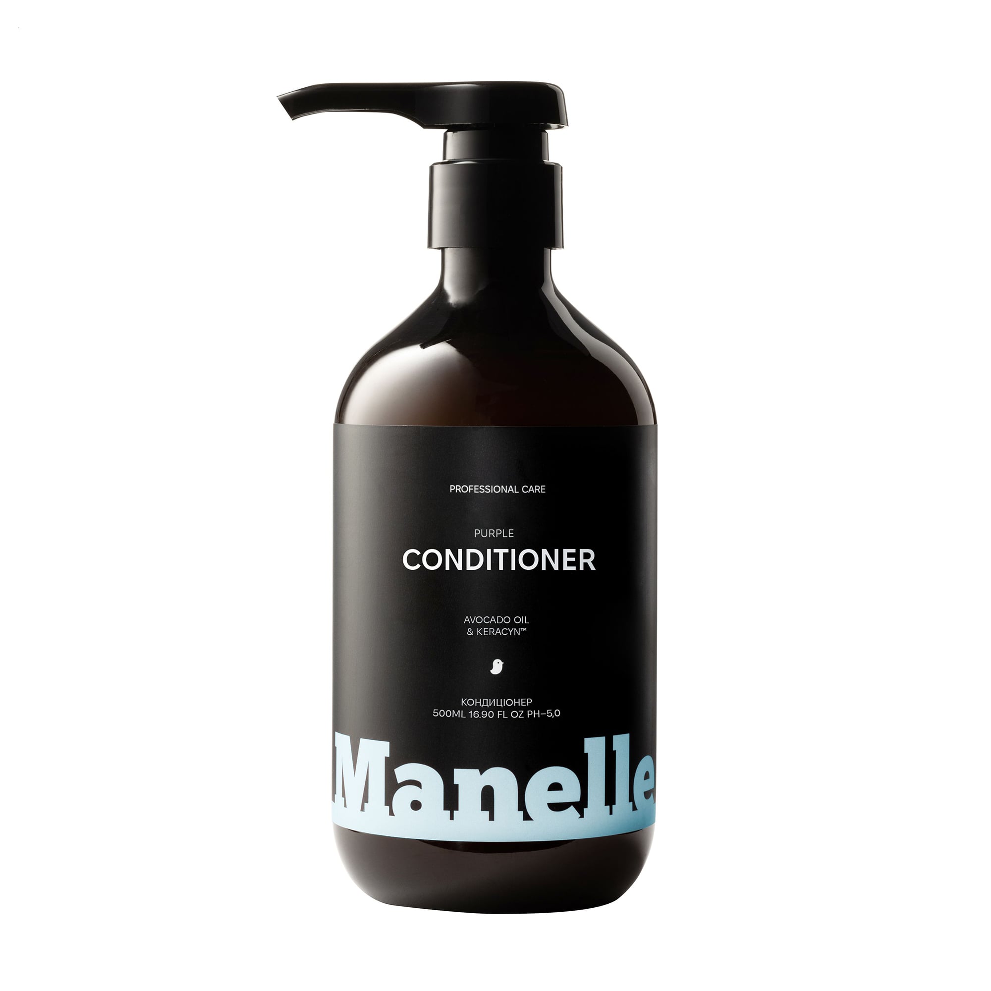 Тонувальний кондиціонер Manelle Professional Care Avocado Oil &amp; Keracyn Conditioner для нейтралізації жовтизни світлого волосся, 500 мл