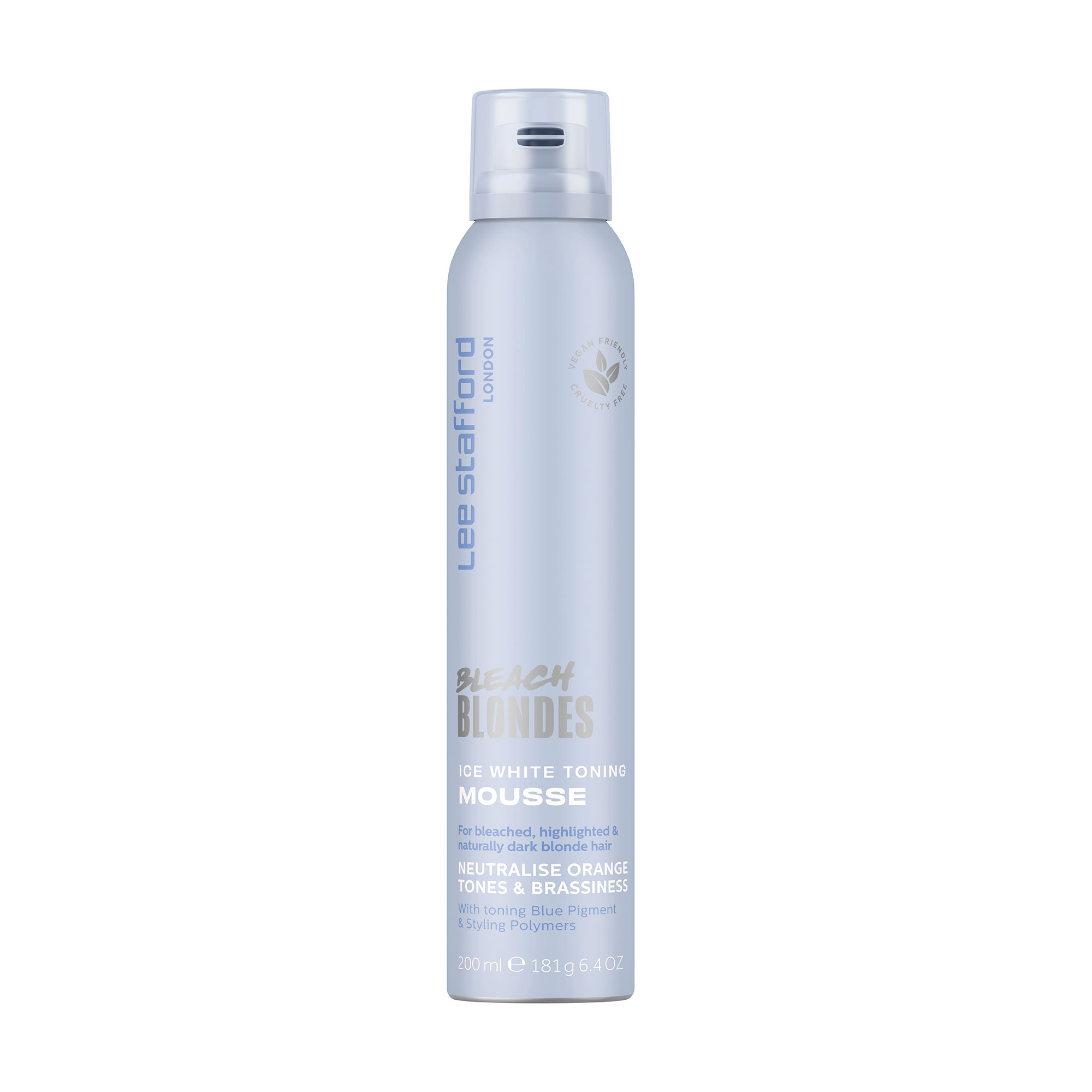 Тонувальний мус Lee Stafford Bleach Blondes Ice White Toning Mousse для освітленого волосся, з синім пігментом, 200 мл