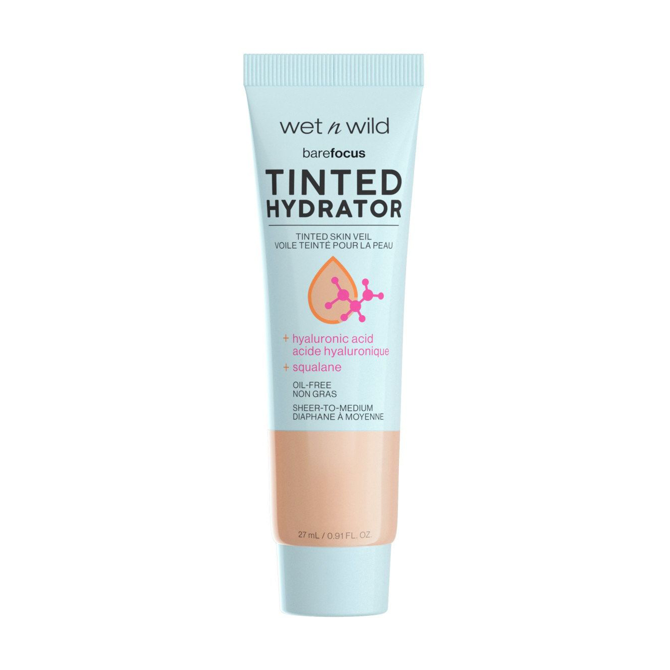Тонувальний зволожувальний флюїд для обличчя Wet n Wild Barefocus Tint Hydrator Tinted Skin Veil, Light, 27 мл