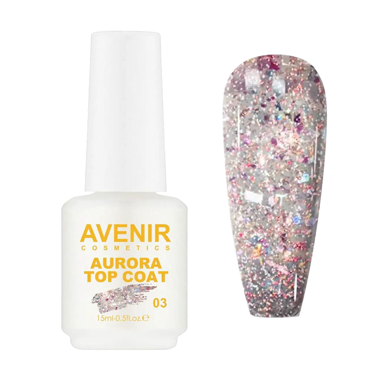 Топ для гель-лаку Avenir Cosmetics Aurora Top Coat 03, 15 мл
