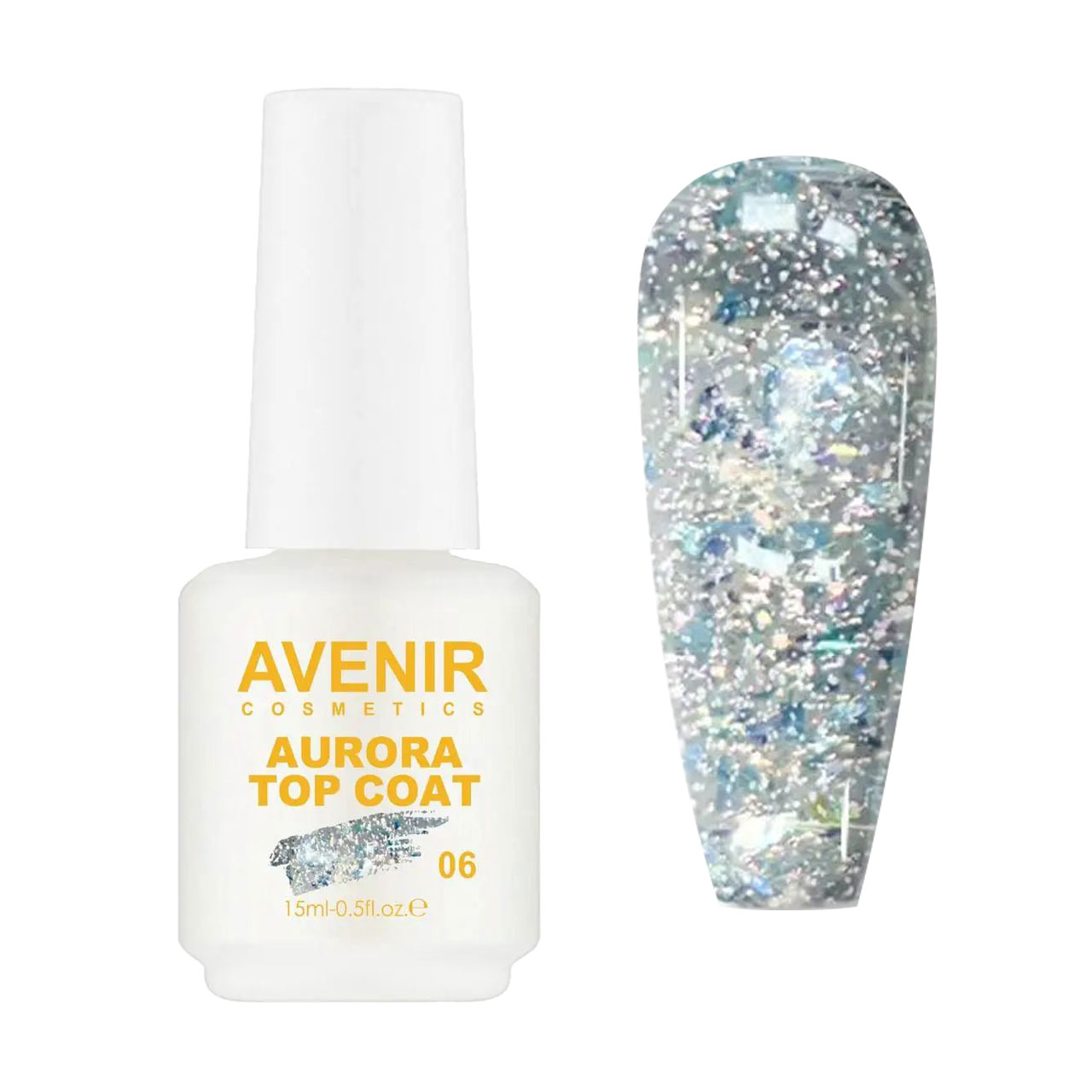 Топ для гель-лаку Avenir Cosmetics Aurora Top Coat 06, 15 мл