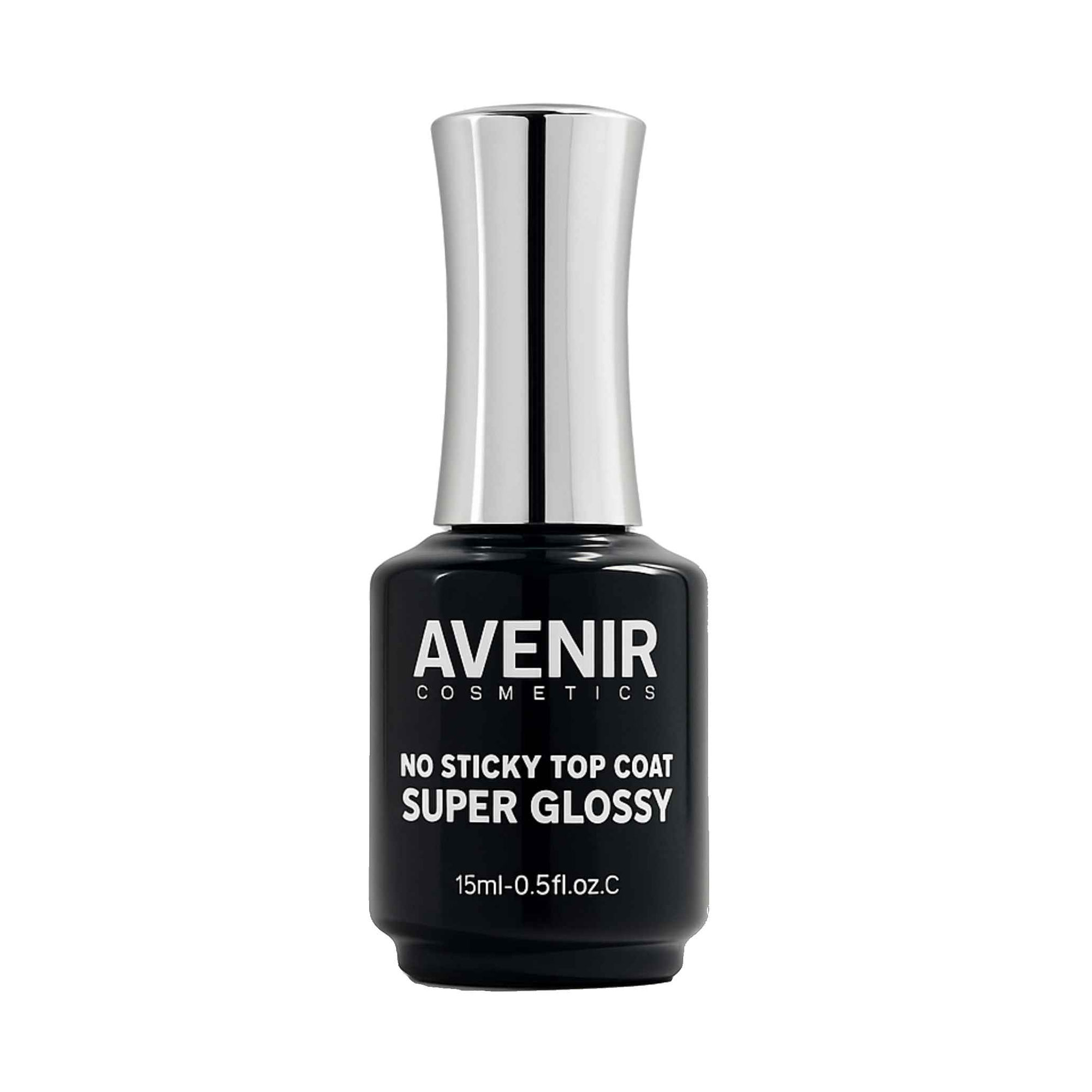Топ для гель-лаку Avenir Cosmetics Super Glossy No Sticky Top Coat без липкого шару, 15 мл