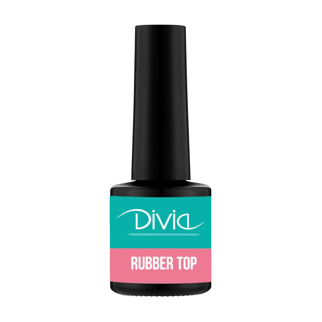 Топ для гель-лаку Divia Rubber Top з липким шаром, 8 мл