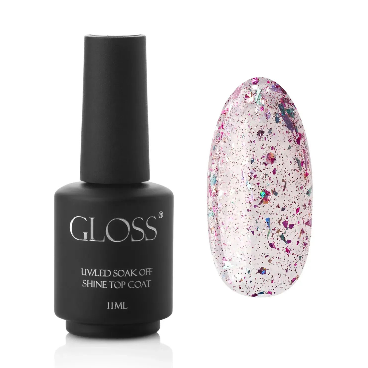 Топ для гель-лаку Gloss UV/LED Soak Off Shine Top Coat, Twinkle, 11 мл