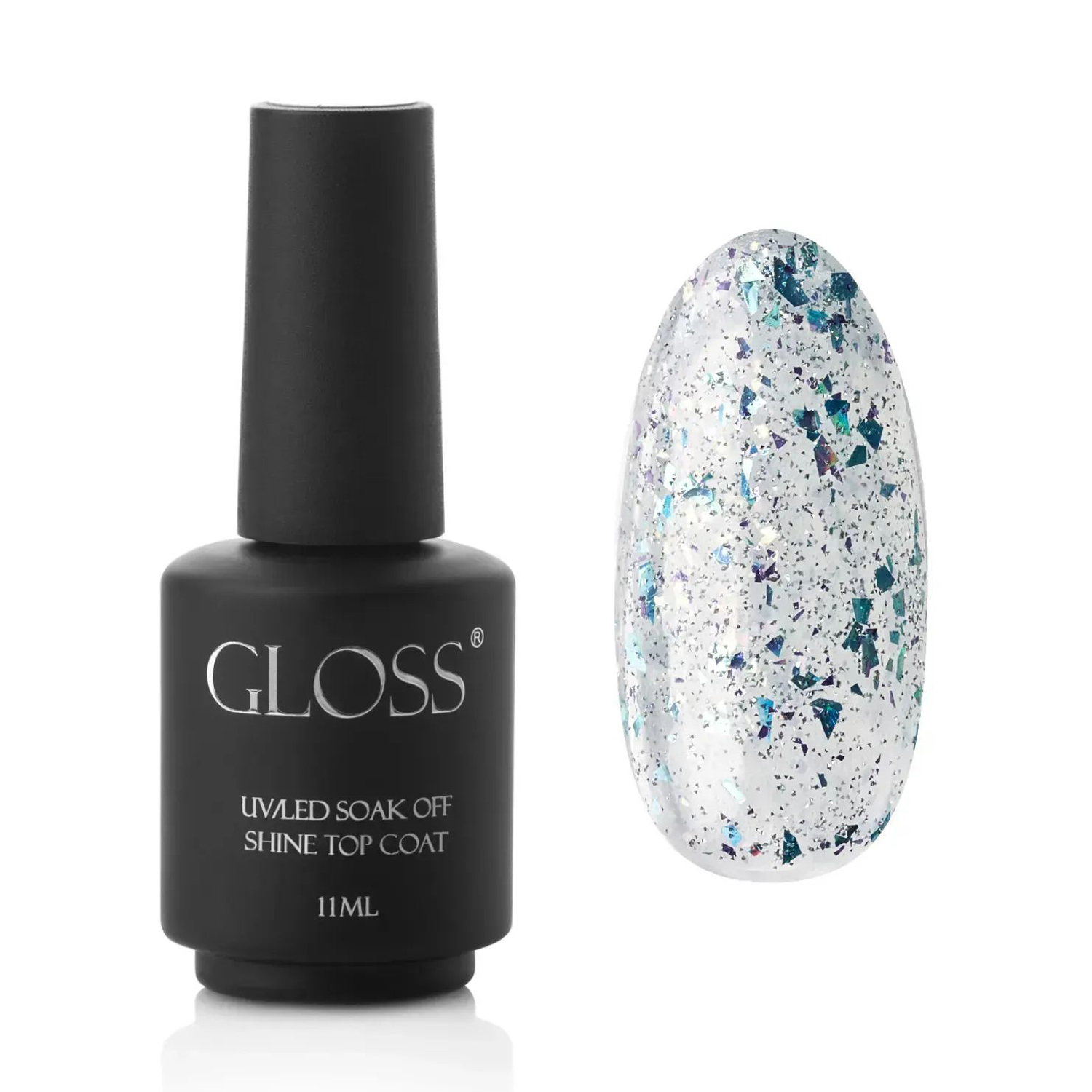 Топ для гель-лаку Gloss UV/LED Soak Off Shine Top Coat, Frost, 11 мл