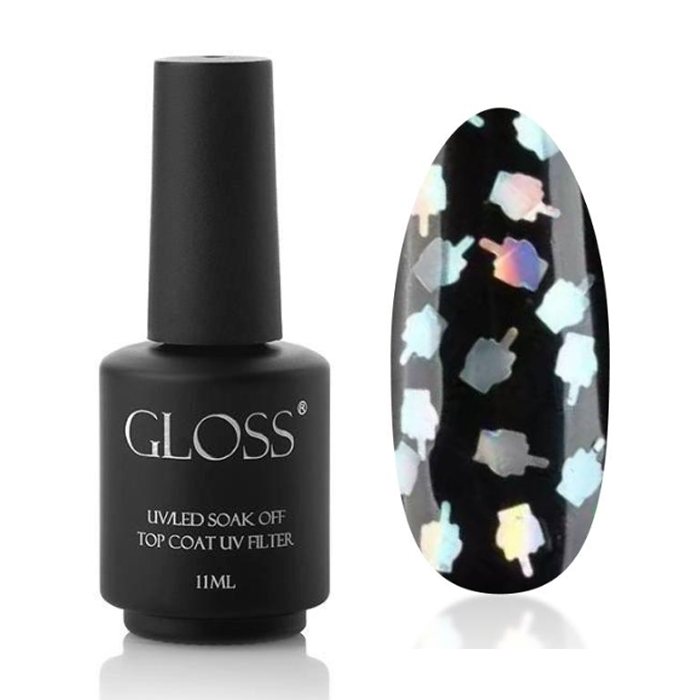 Топ для гель-лаку Gloss UV/LED Soak Off Top Coat UV Filter, Love Hate, 11 мл