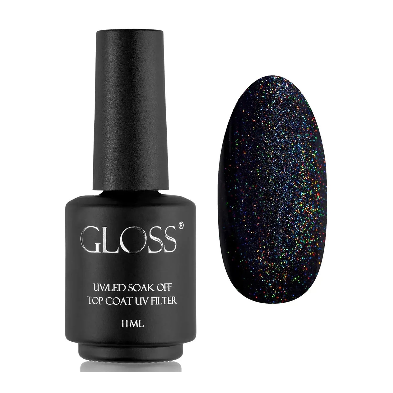Топ для гель-лаку Gloss UV/LED Soak Off Top Coat UV Filter, Holographic, 11 мл