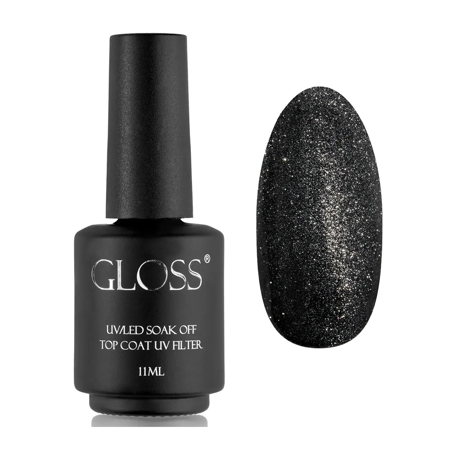 Топ для гель-лаку Gloss UV/LED Soak Off Top Coat UV Filter, Cat Eye Flash, 11 мл