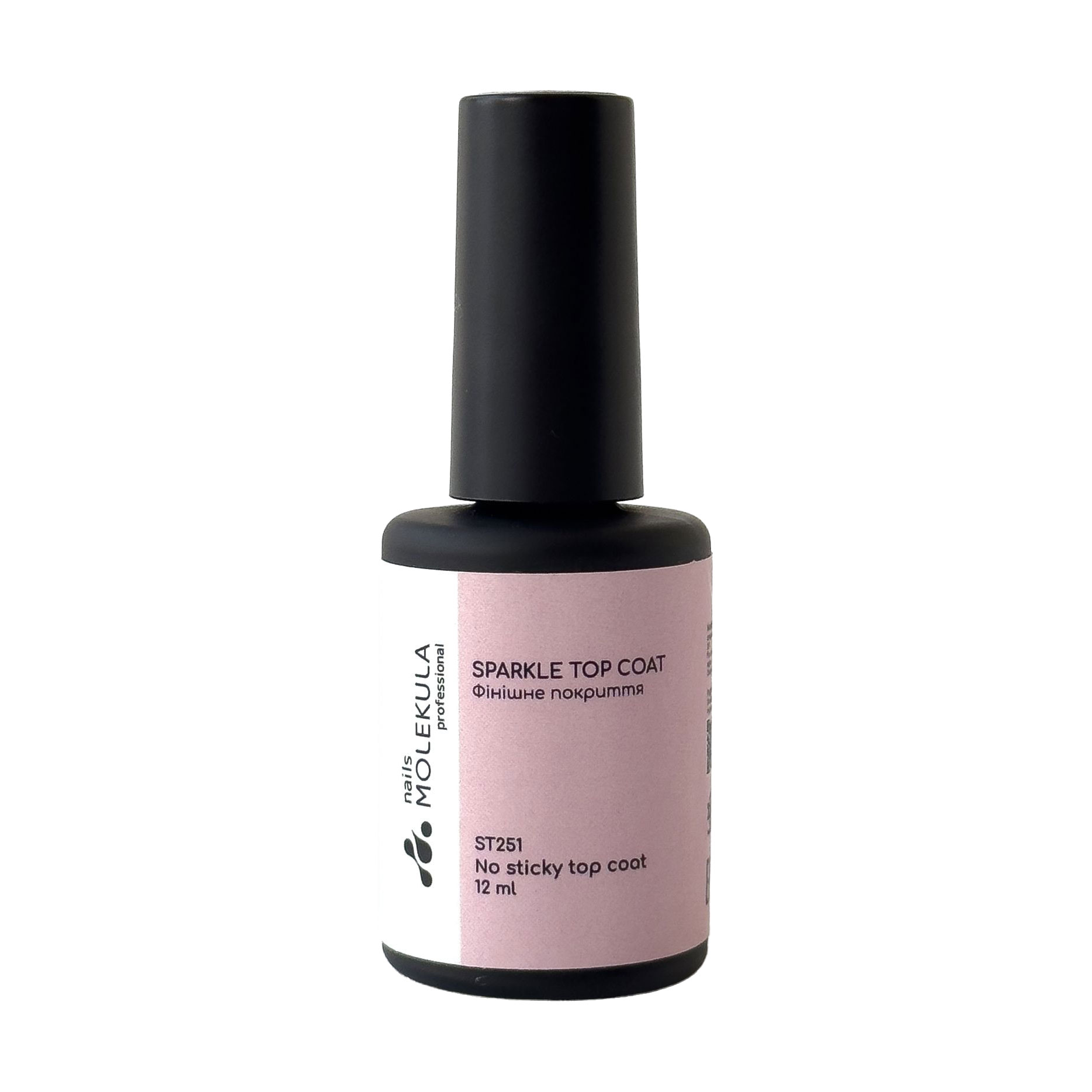 Топ для гель-лаку Nails Molekula Professional Sparkle Top Coat No Sticky Top Coat без липкого шару, ST251, 12 мл