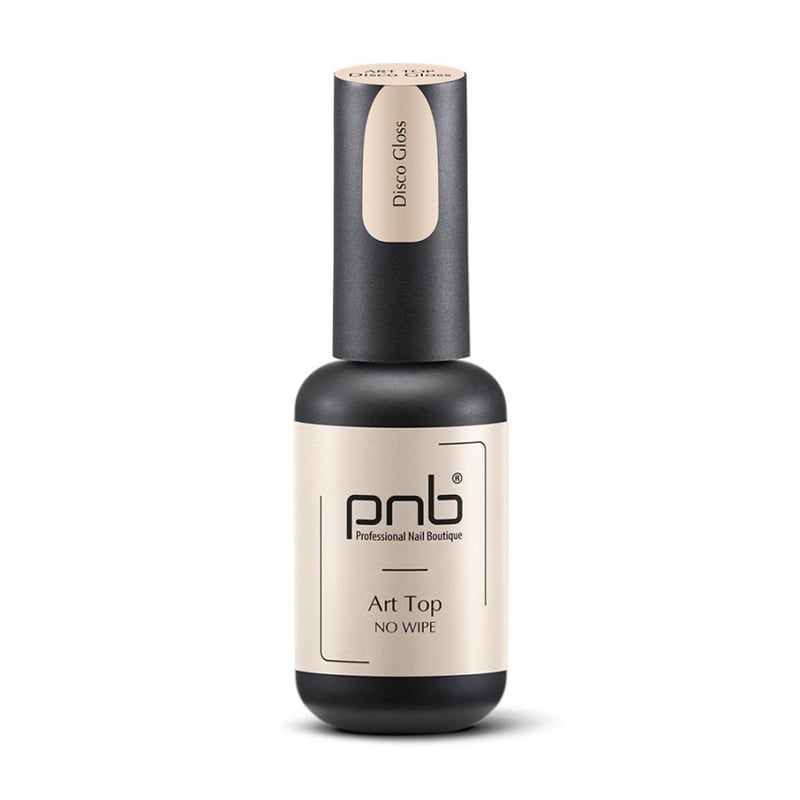 Топ для гель-лаку з фольгованими частинками PNB Art Top No Wipe, Disco Gloss, 8 мл
