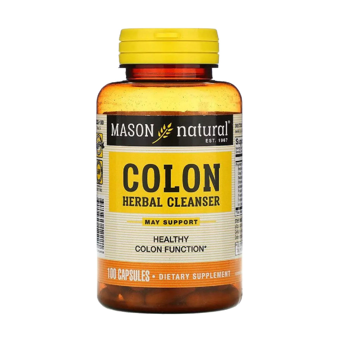 Трав'яна суміш для очищення кишківника Mason Natural Colon Herbal Cleanser, 100 капсул