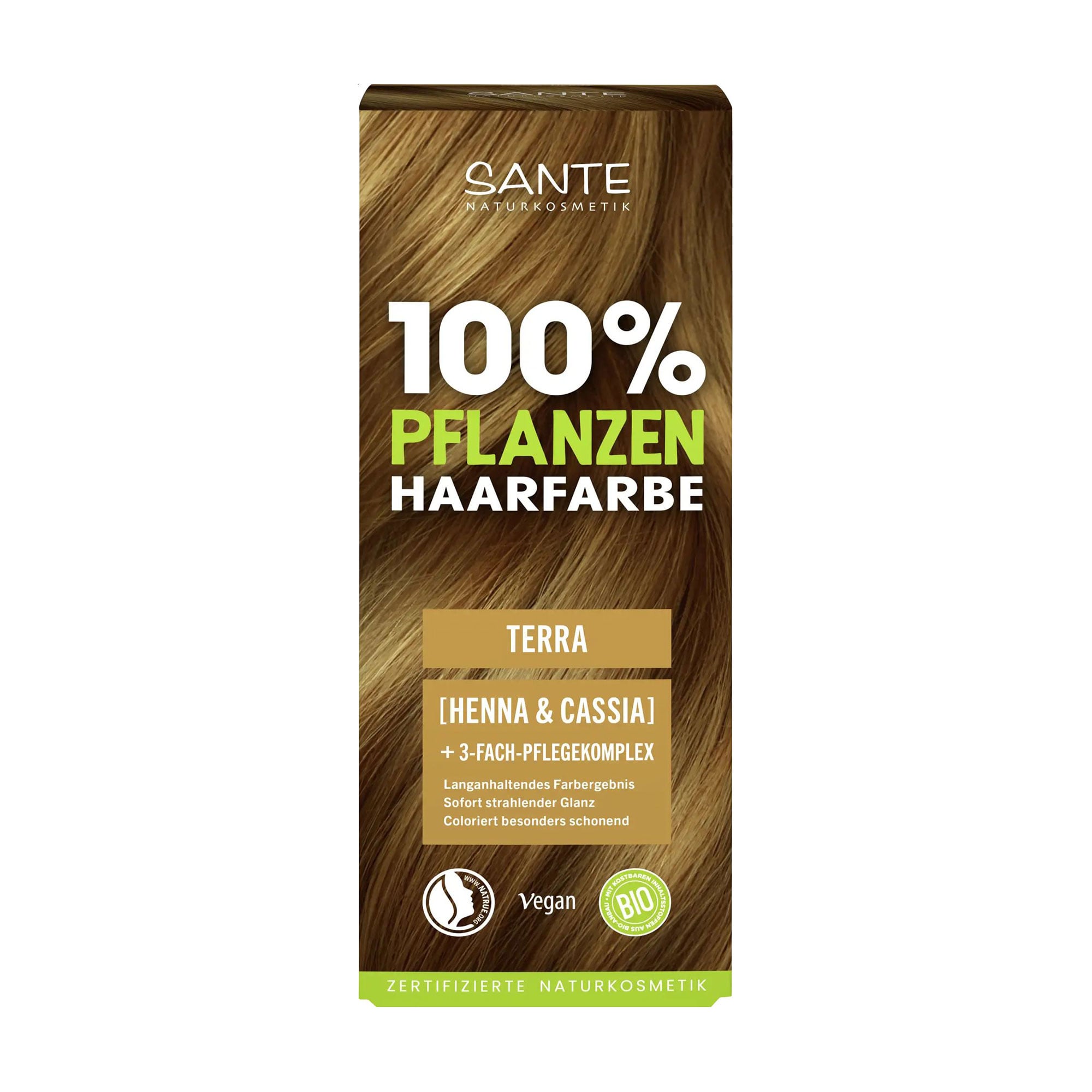 Трав'яний порошок для фарбування волосся Sante Naturkosmetik Herbal Hair Color, Terra, 100 г